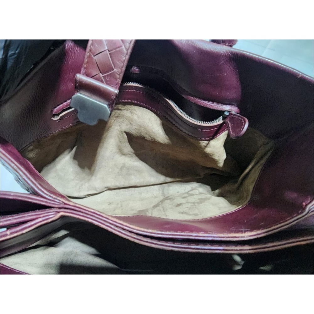 SOLD***Authentic BOTTEGA VENETA Nappa Intrecciato Small Roma Tote Bag Burgundy - Picture 14 of 16